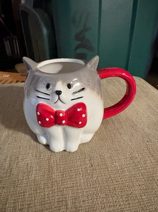 Modern Wondershop Cat MUG 2023 Polka Dot Bow Tie.