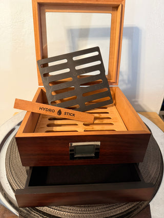 Humiddor Klaro Glass Top/Drawer, Hygrometer