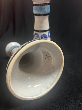 (2) Vintage Mexican Tonala Candle Holders
