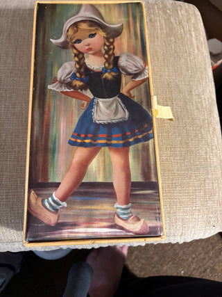 Vintage Jewelry Box , Collectible, Big Eyed Dutch Girl