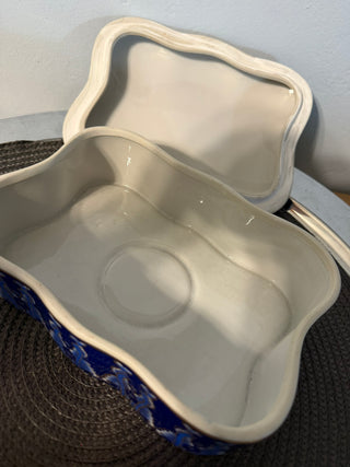 China Blue Gold Porcelain Bird Box