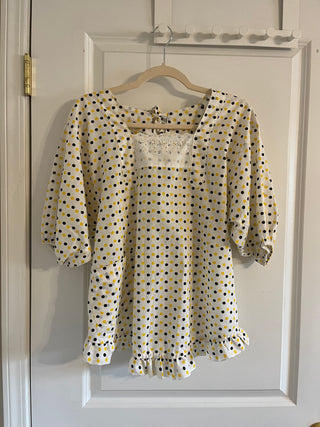 vtg polka dot blouse