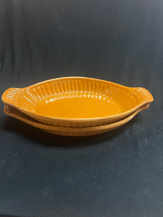 (2) Terracotta Casserole Dish Bakeware USA Made