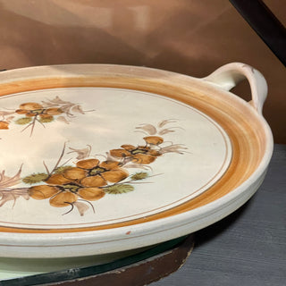 12" Serving Platter; Studio Pottery Floral--KL