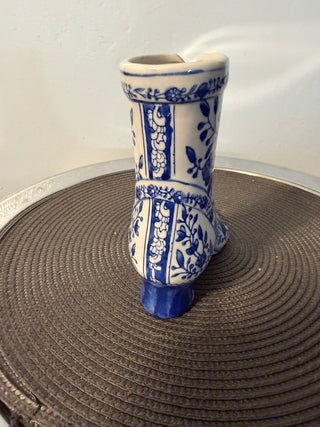 Porcelain Boot Blue White 7 inch
