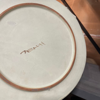 12" Serving Platter; Studio Pottery Floral--KL