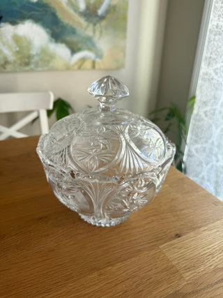 Vintage Crystal Candy Dish w/lid