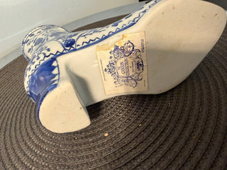 Porcelain Boot Blue White 7 inch