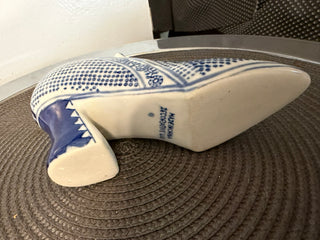 Porcelain Shoe Blue White 4 inch