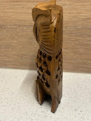 Wood Owl Figurine