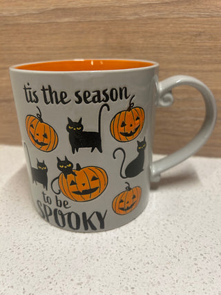 Halloween Mug, Pumpkins and Cats