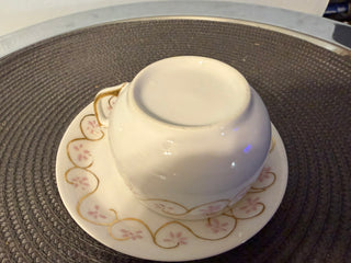 Vintage Teacup/Saucer Gold Swirl Hand Painted
