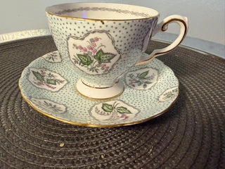 Vintage Teacup/Saucer Tuscan Ivy Footed