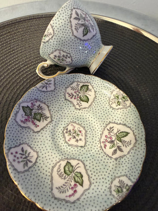 Vintage Teacup/Saucer Tuscan Ivy Footed