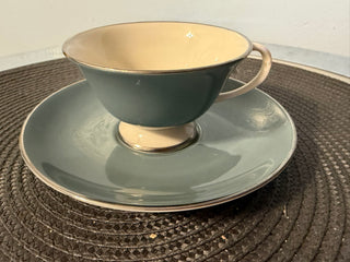 Vintage Teacup/Saucer Flintridge Gray