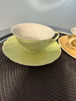 Vintage Teacup/Saucer SET 2, Ganz Grn/Ylw