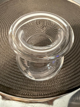 Vase Heavy Clear Glass Bud 4.5"