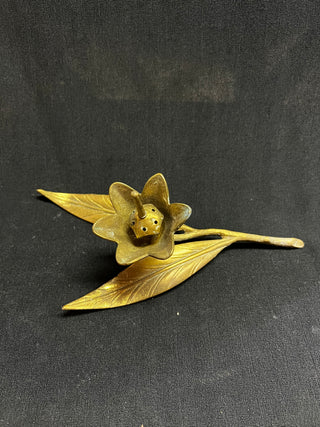 Vintage Flower Petal BRASS Ashtray