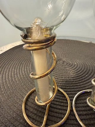 Candleholder SET TWO, 6" Silverplate Spiral Taper