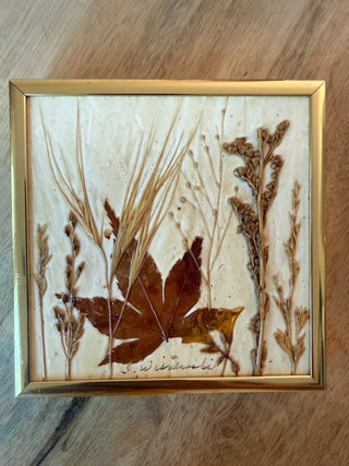 Vintage pressed botanical collage art piece