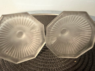 Candleholder SET TWO, 3" Frosted Taper