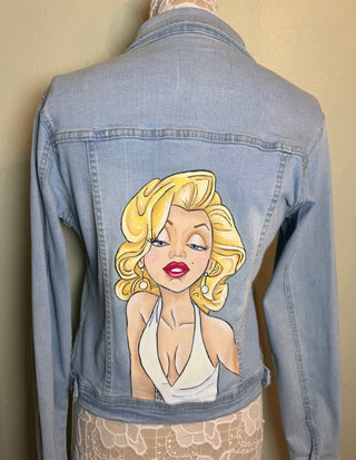 Hand Painted Denim jacket " Marilyn"