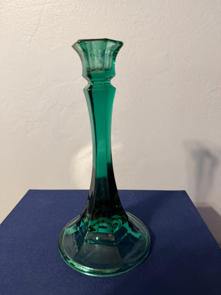 Candleholder Single Taper Green 7.5 inch