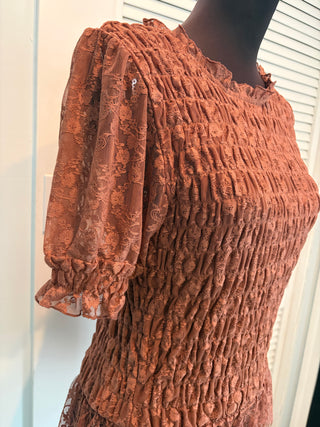 NEW TOP: Anthropologie Smocked Lace (XL)
