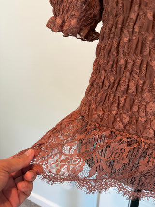 NEW TOP: Anthropologie Smocked Lace (XL)