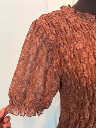 NEW TOP: Anthropologie Smocked Lace (XL)