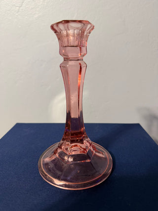 Candleholder Single Taper Pink 6.5 inch