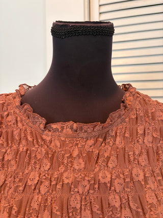 NEW TOP: Anthropologie Smocked Lace (XL)