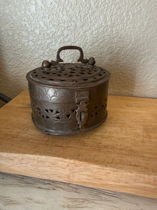 Vintage Brass Cricket Box