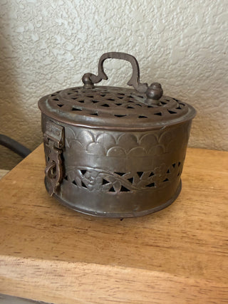 Vintage Brass Cricket Box