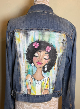 Hand Pinted denim" Miss Blessing"