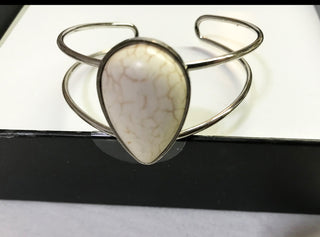 Cool Faux Ivory Silver cuff bracelet