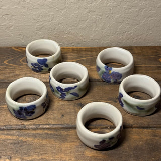 Clouds Folsom Pottery Iris Napkin Rings (6)