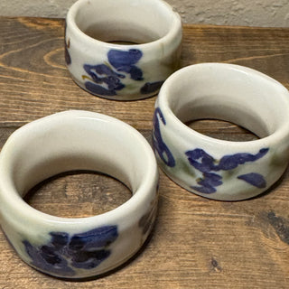 Clouds Folsom Pottery Iris Napkin Rings (6)