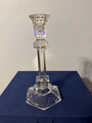 Candleholder Single Taper Clear 7.5" sleek