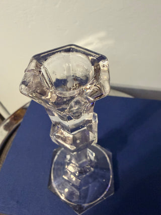 Candleholder Single Taper Clear 7.5" sleek