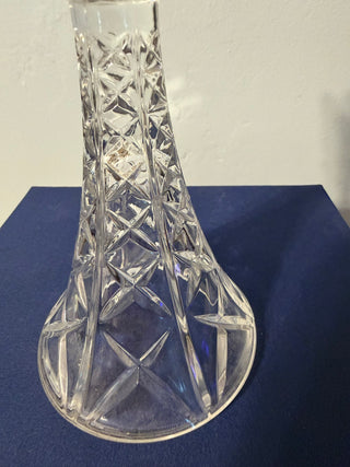 Candleholder Single Taper Pressed Clear 8"