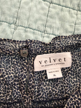 VELVET by Graham & Spencer Gray Smocked Waist Sheer Sleeve Blouse ~ NWT