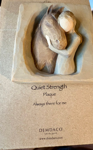 Willow Tree "Quiet Strength" bas-relief plaque designed by artist Susan Lordi.  New with box