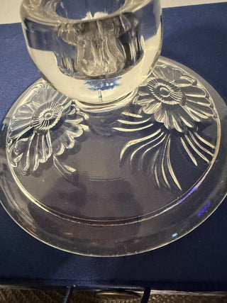 Candleholder Single Taper 3" Flower Pressed