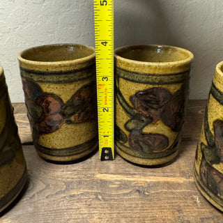 Set of 4 Vtg Otagiri Stoneware Sake Cups
