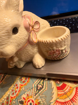 Lenox Occasions Easter Sitting Bunny Rabbit Votive Holder 24K Gold Accents