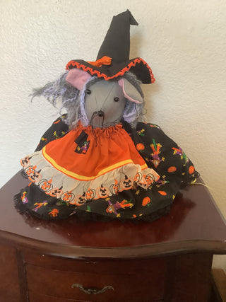 Vtg. Halloween Witch Mouse