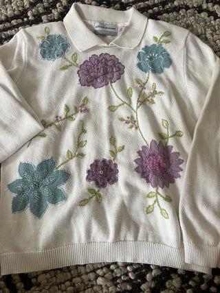 Alfred Dunn Sweater embroidered floral P