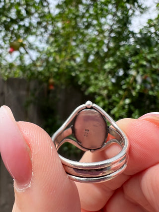 925 Vntg Amethyst Bezel Ring Sz 8