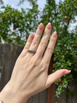 Vntg 925 NA Bezel Turq. 4 Stone Ring Sz 7